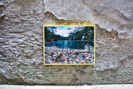 Bergsee, Kris Kind, 2014, Painting, Collage, Oilpainting, 150 x 100 cm unique #kriskind #painting #collage #artwork #unique #bergsee framed signed 